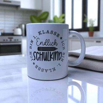 Einschulung Endlich Schulkind 1 Klasse Keramiktasse Tasse - Artikel-Nr. 1100079